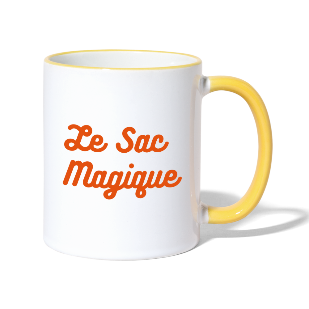 Le Sac Magique Contrasting Mug - white/yellow