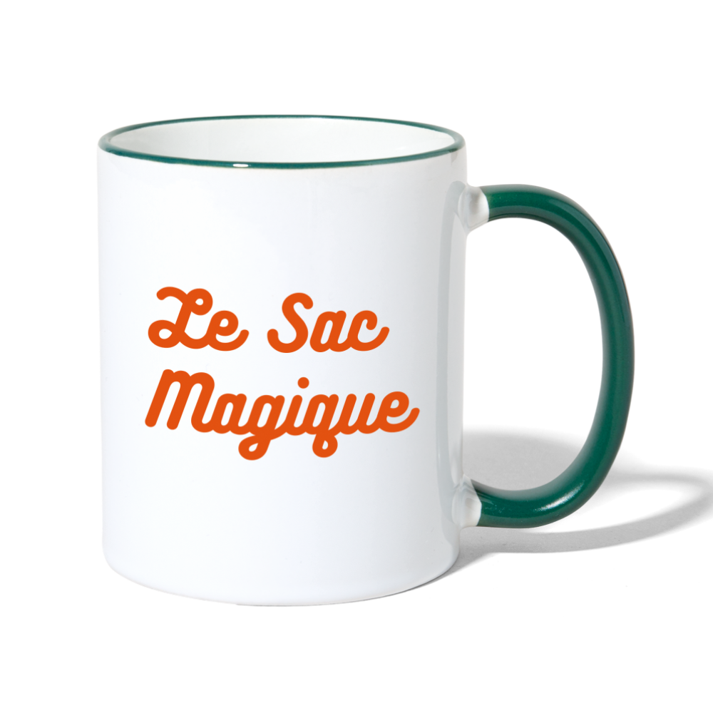 Le Sac Magique Contrasting Mug - white/dark green