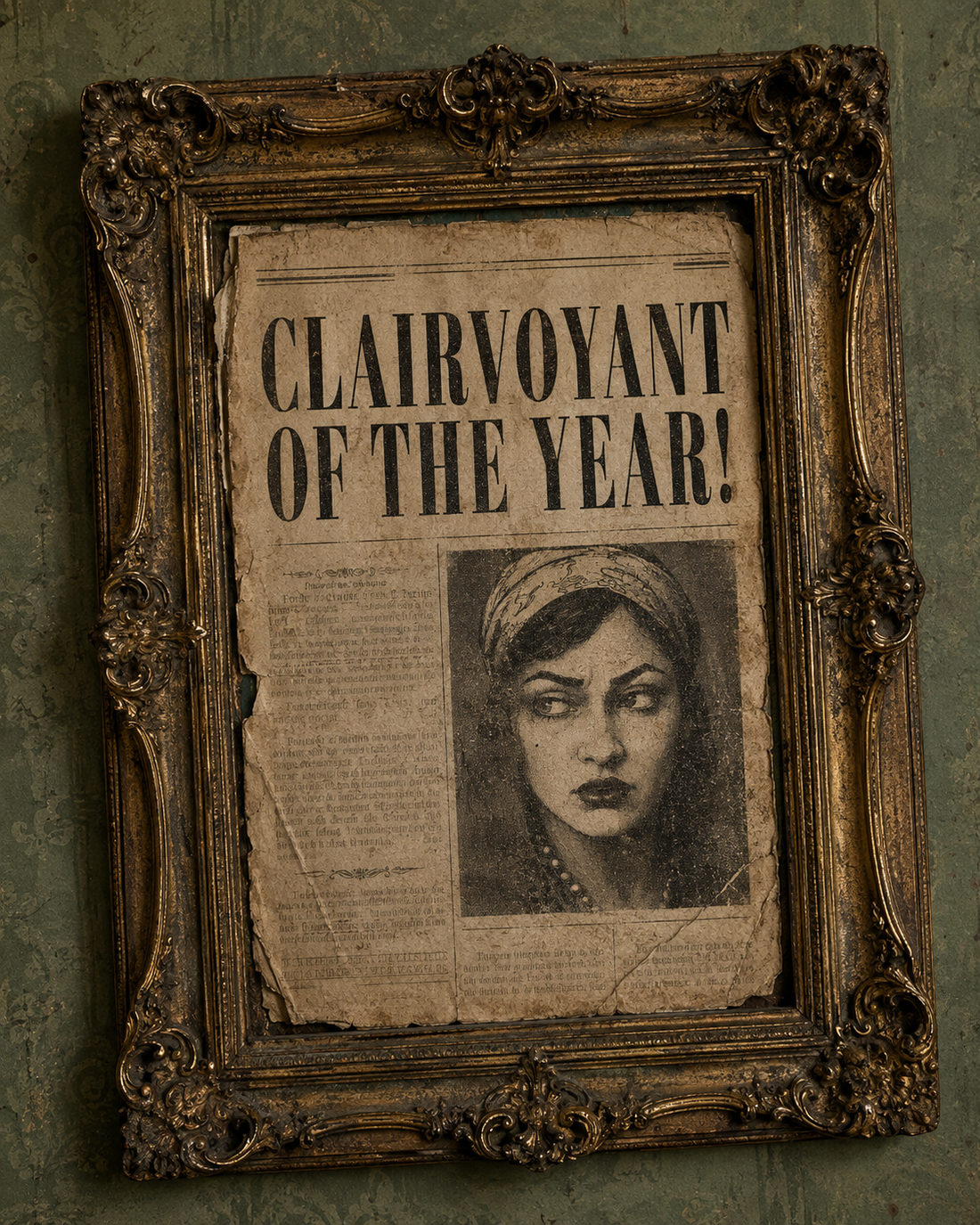 Newspaper clipping of Madame Bea - younger