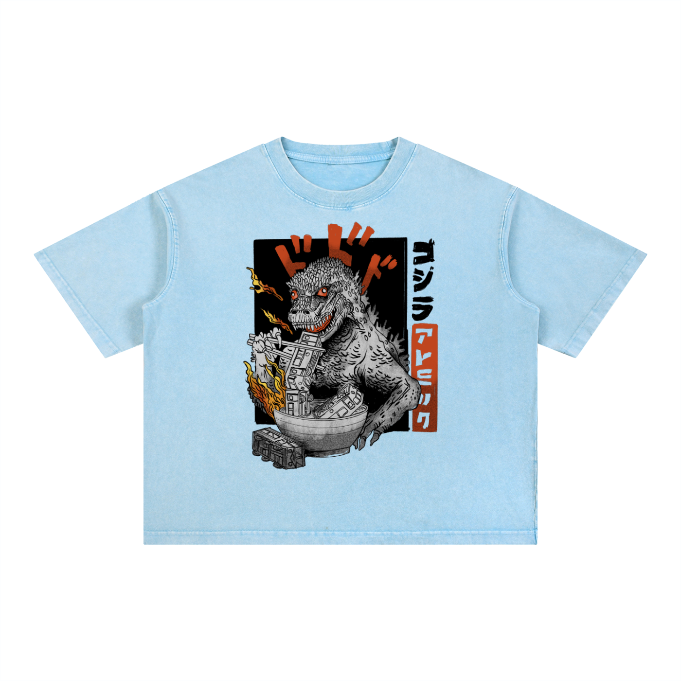 Oishii Ramen - Mineral Wash Boxy Cotton T-Shirt