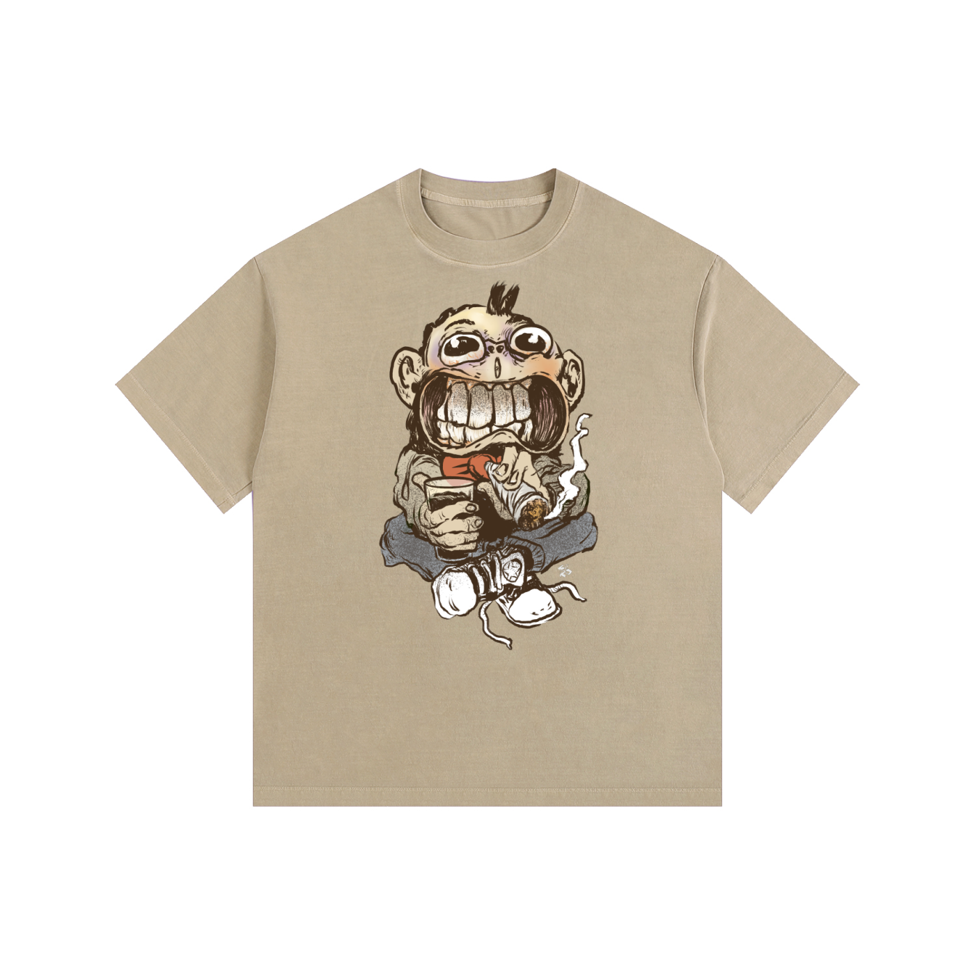 Cheech - Vintage Washed Oversized Cotton T-Shirt