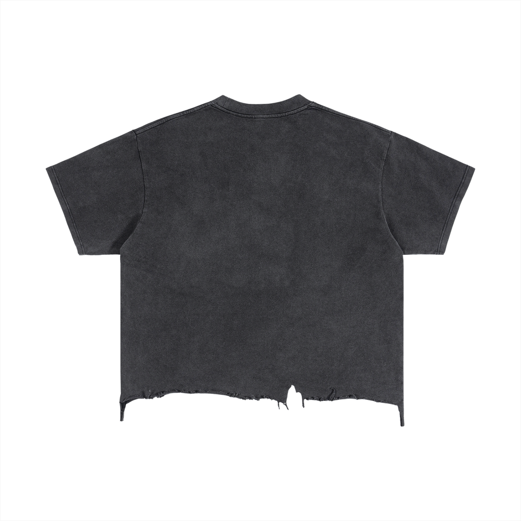 Ride or die - Vintage Wash Boxy Distressed Hem T-Shirt