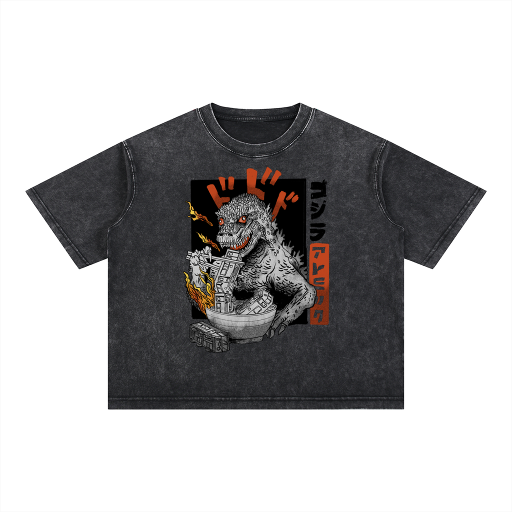 Oishii Ramen - Mineral Wash Boxy Cotton T-Shirt