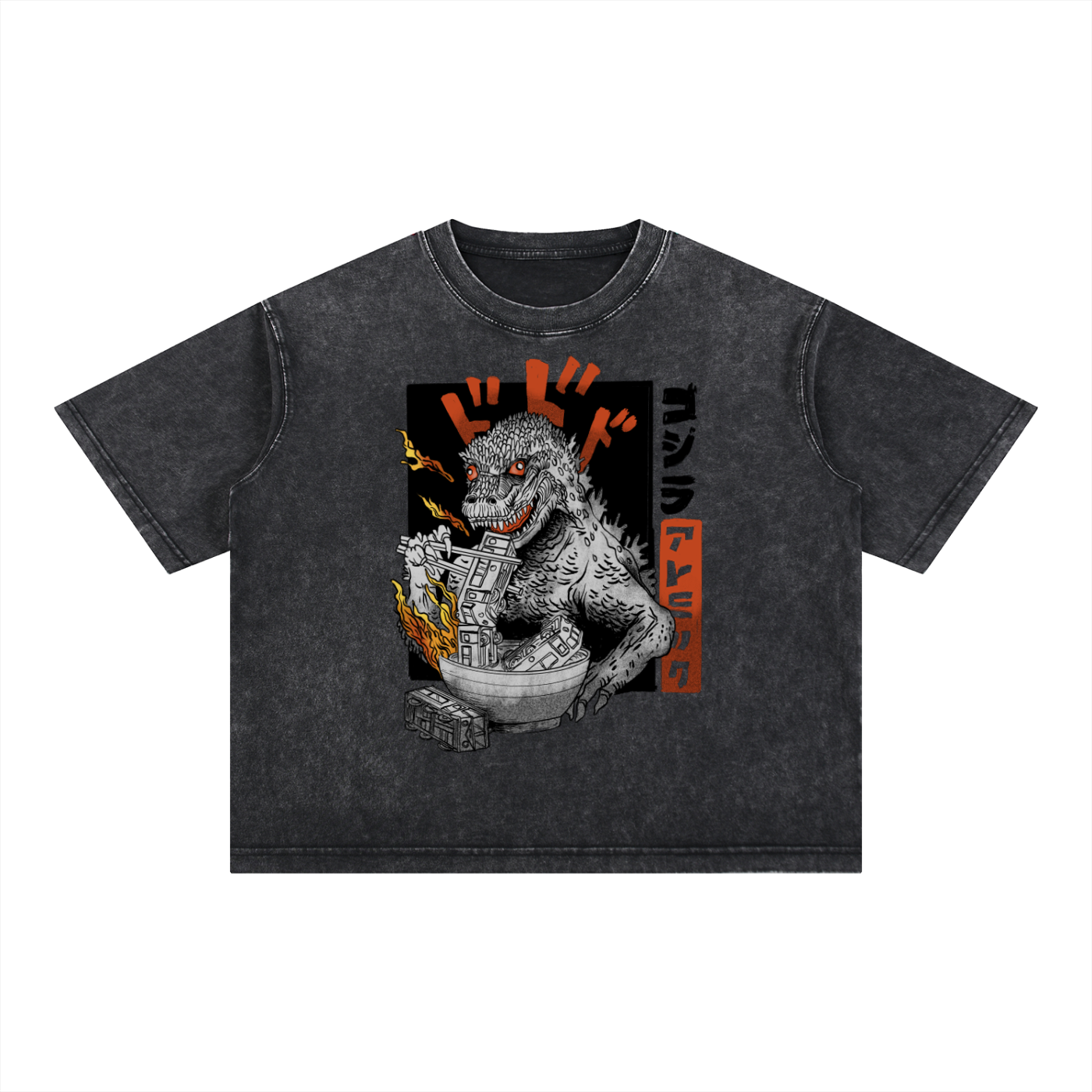 Oishii Ramen - Mineral Wash Boxy Cotton T-Shirt