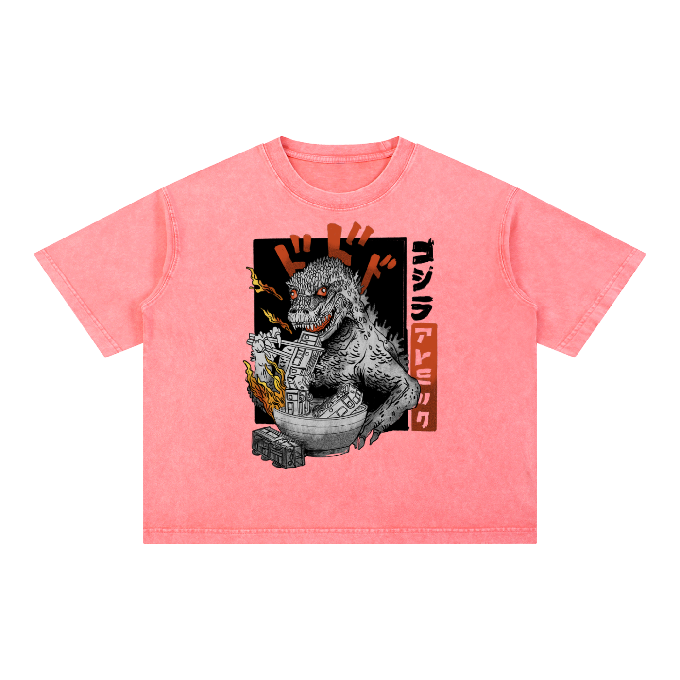 Oishii Ramen - Mineral Wash Boxy Cotton T-Shirt