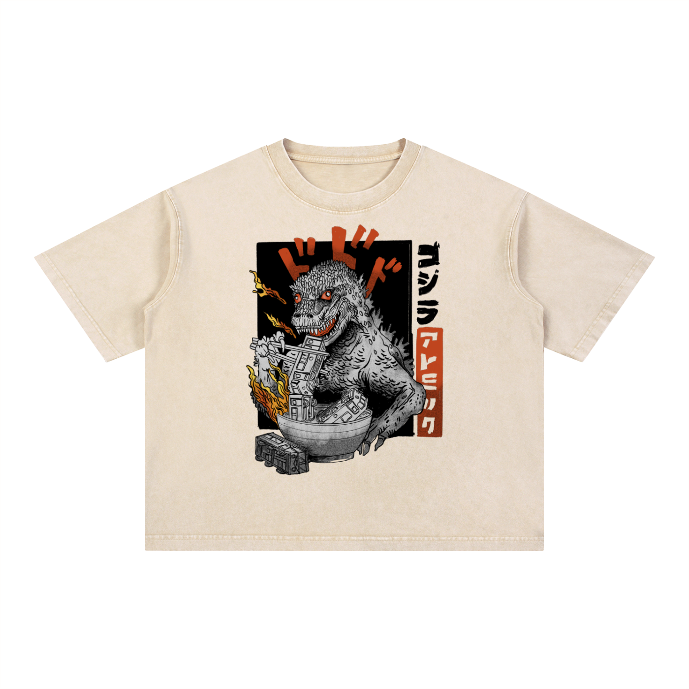Oishii Ramen - Mineral Wash Boxy Cotton T-Shirt