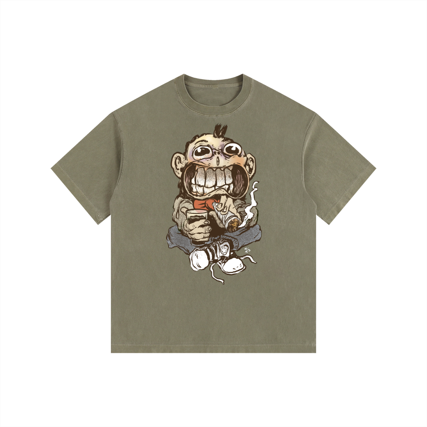 Cheech - Vintage Washed Oversized Cotton T-Shirt