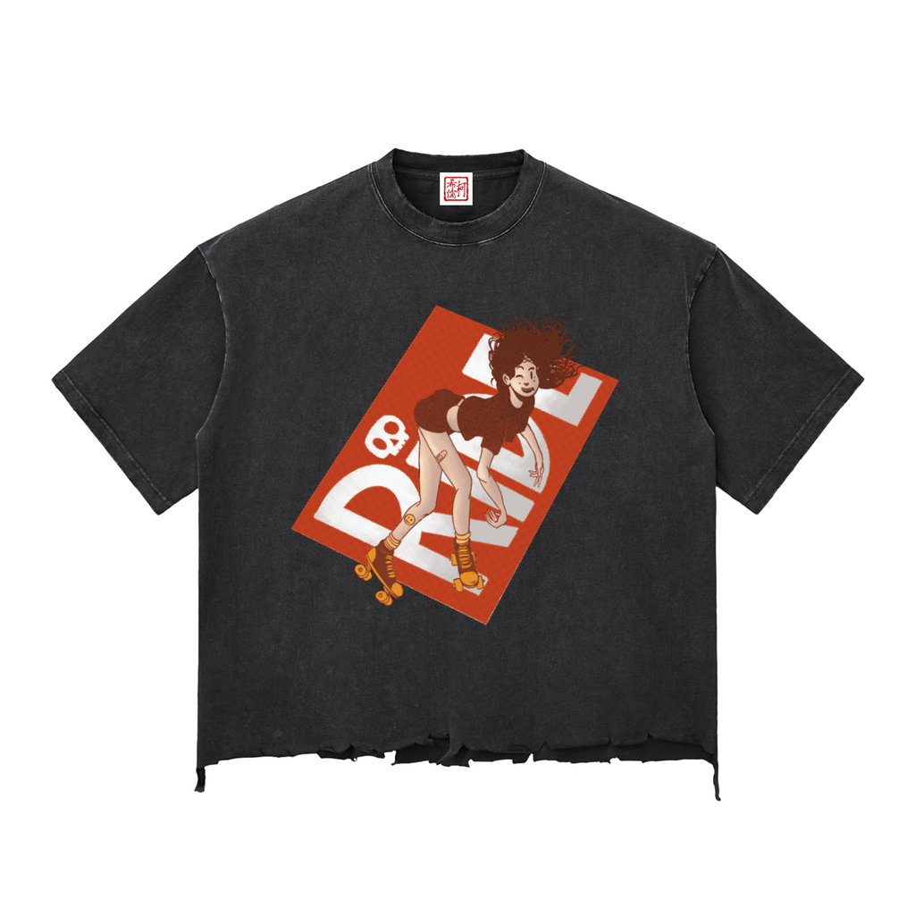 Ride - Snow Wash Raw-Hem Boxy T-shirt