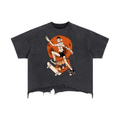 Ride or die - Vintage Wash Boxy Distressed Hem T-Shirt