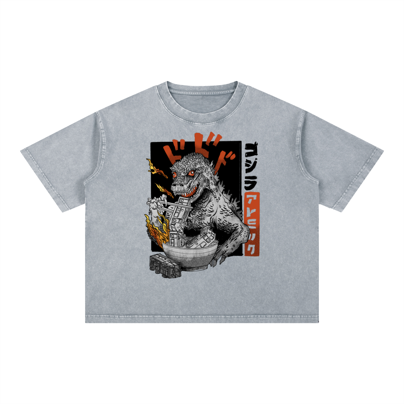 Oishii Ramen - Mineral Wash Boxy Cotton T-Shirt