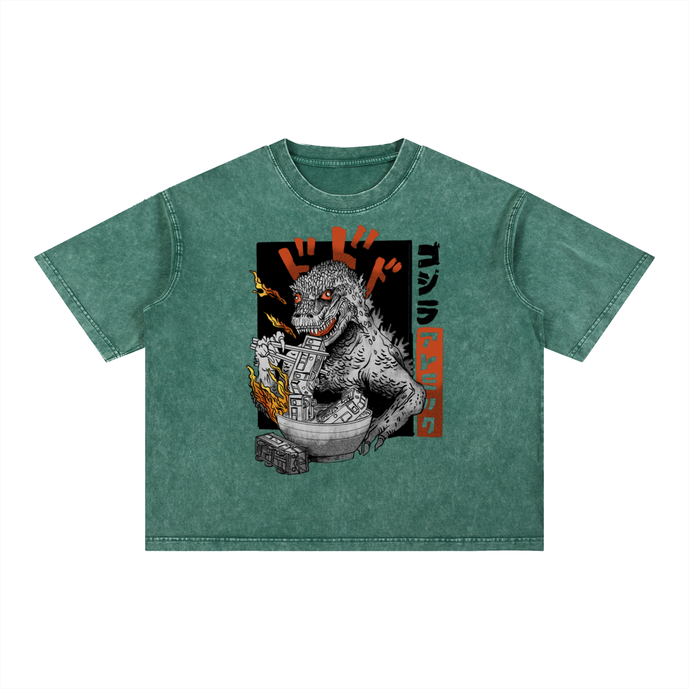 Oishii Ramen - Mineral Wash Boxy Cotton T-Shirt