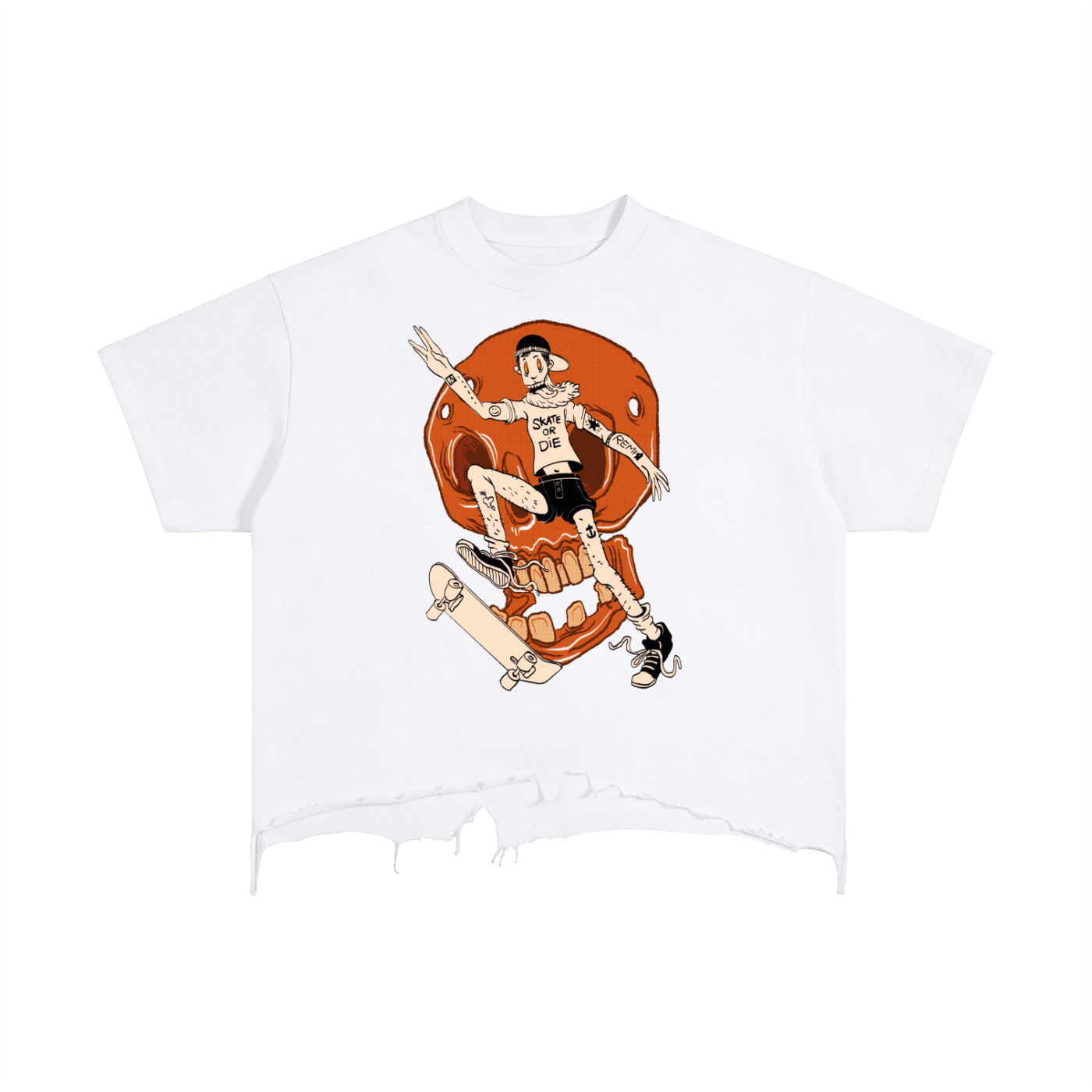 Ride or die - Vintage Wash Boxy Distressed Hem T-Shirt