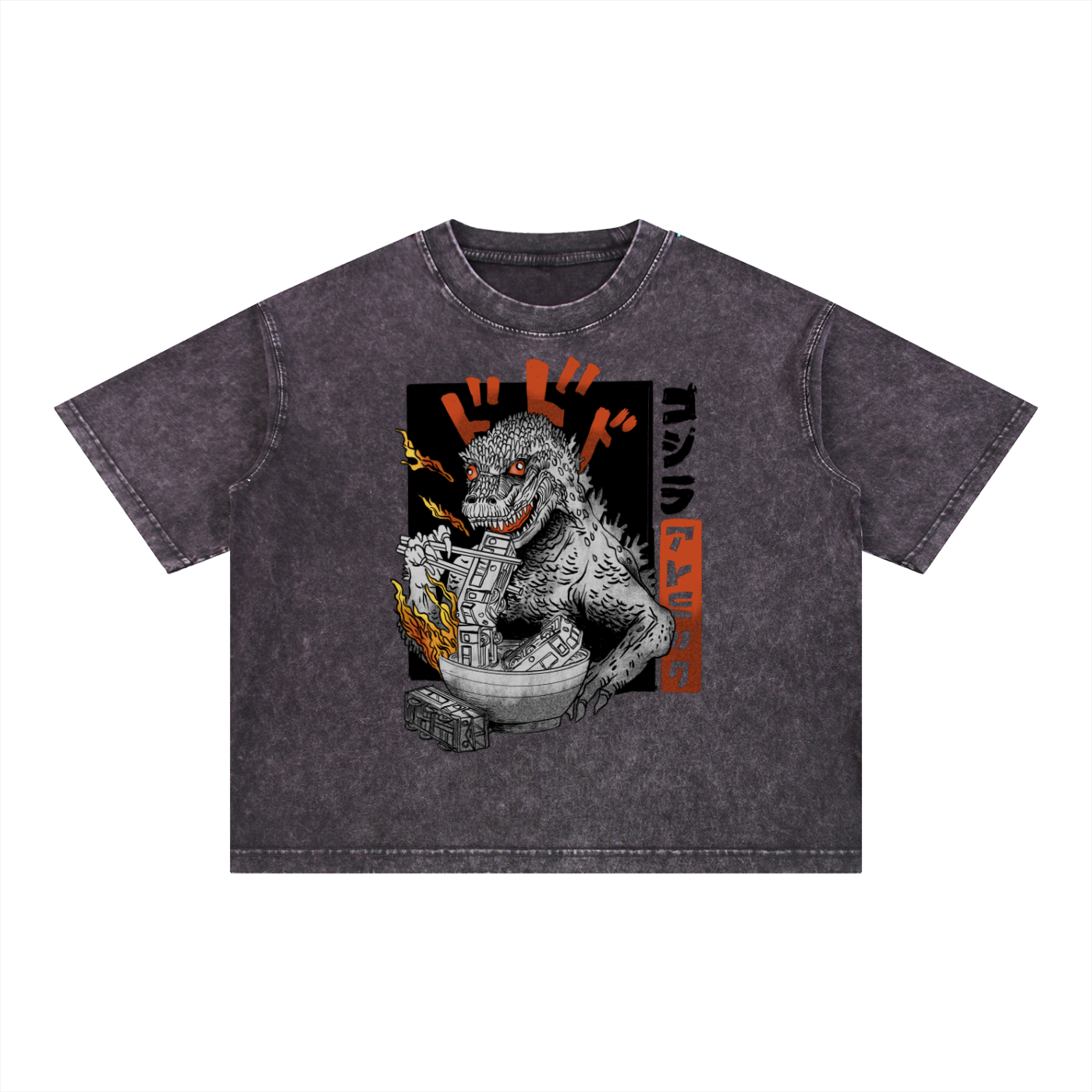 Oishii Ramen - Mineral Wash Boxy Cotton T-Shirt