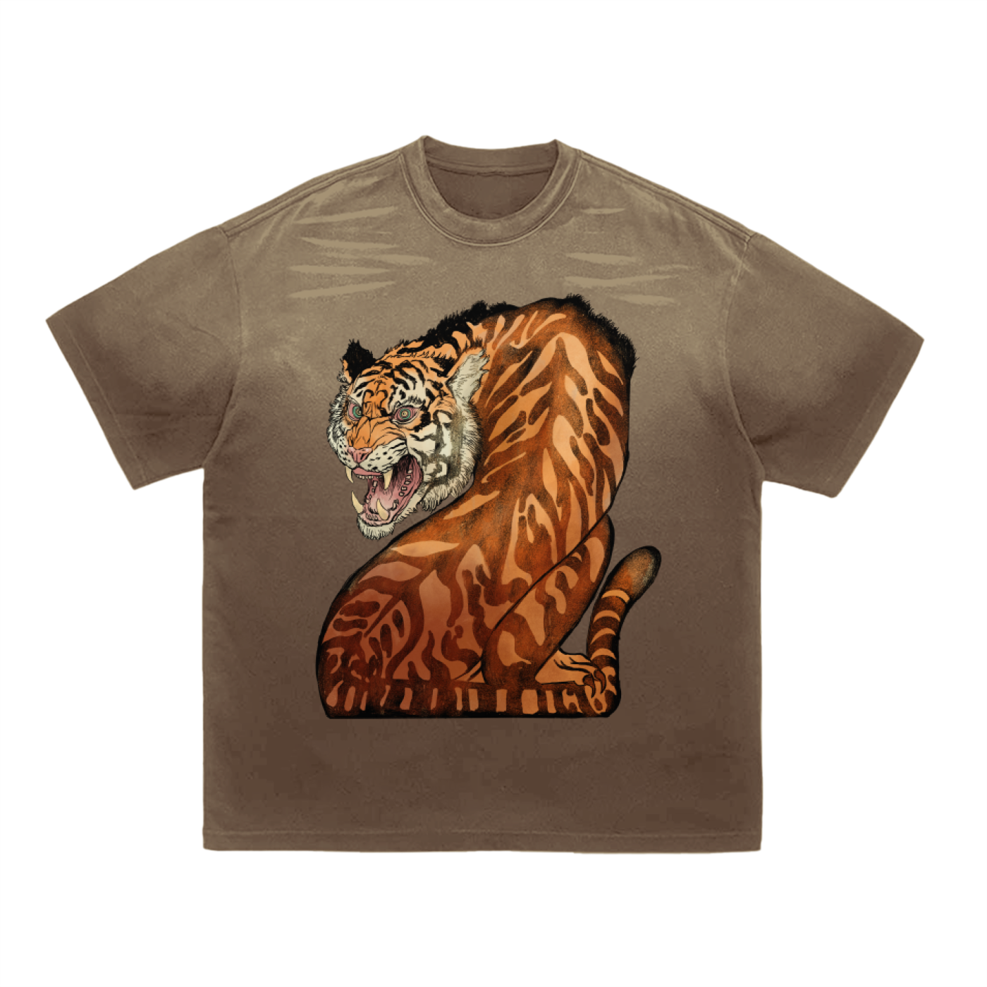 Backlash Tiger - Tiger Stripe Gradient Washed T-Shirt
