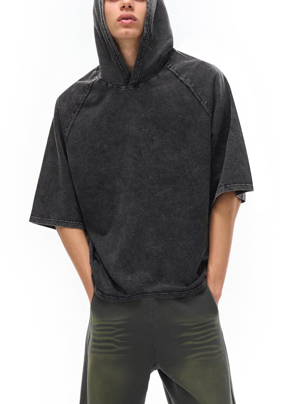 8 bit inferno — Snow Washed Hooded Boxy T-Shirt